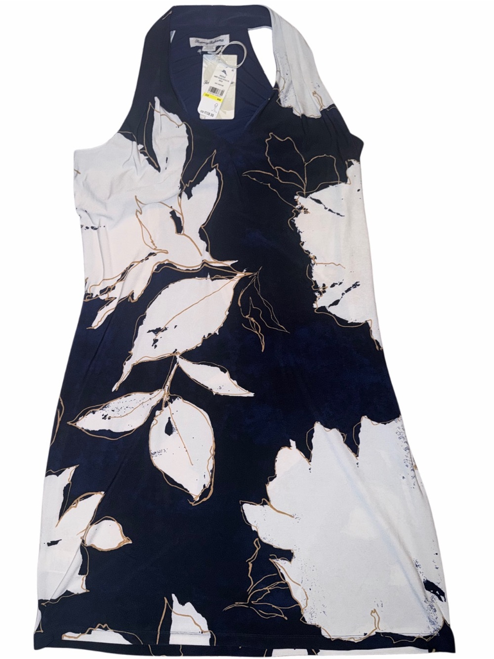 Tommy Bahama Navy & White Floral Midi Dress